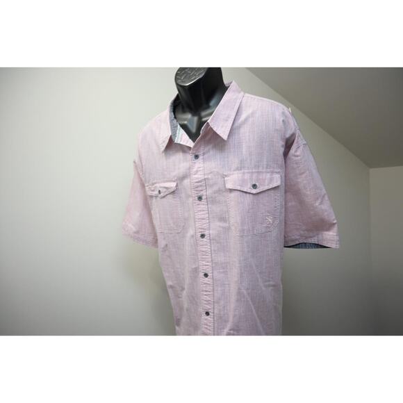 English Laundry Dress Shirt Marled Pink Short Sleeve Casual Button Up Mens 5XL - Picture 1 of 9